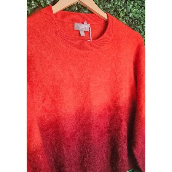 J.Crew Dip-Dyed Brushed Cashmere Crewneck Sweater - Picture 9 of 12